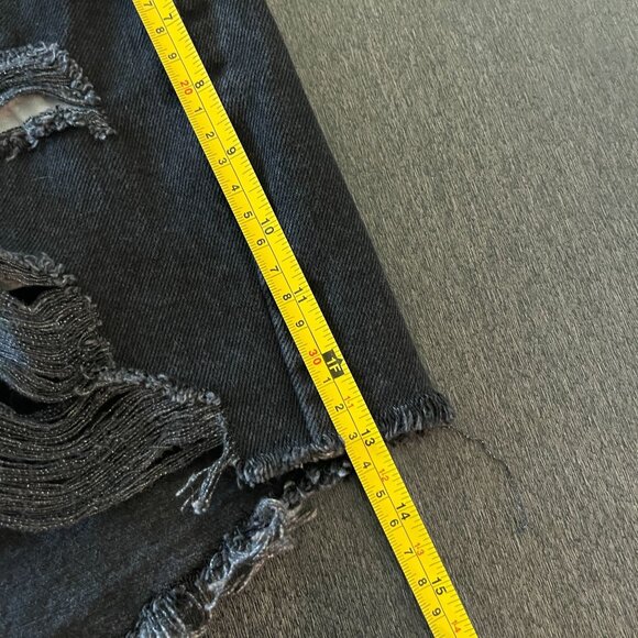 Levi's Premium 501 Black Women's Button fly Distressed Jean Shorts, Size 32 NWOT - Picture 7 of 7